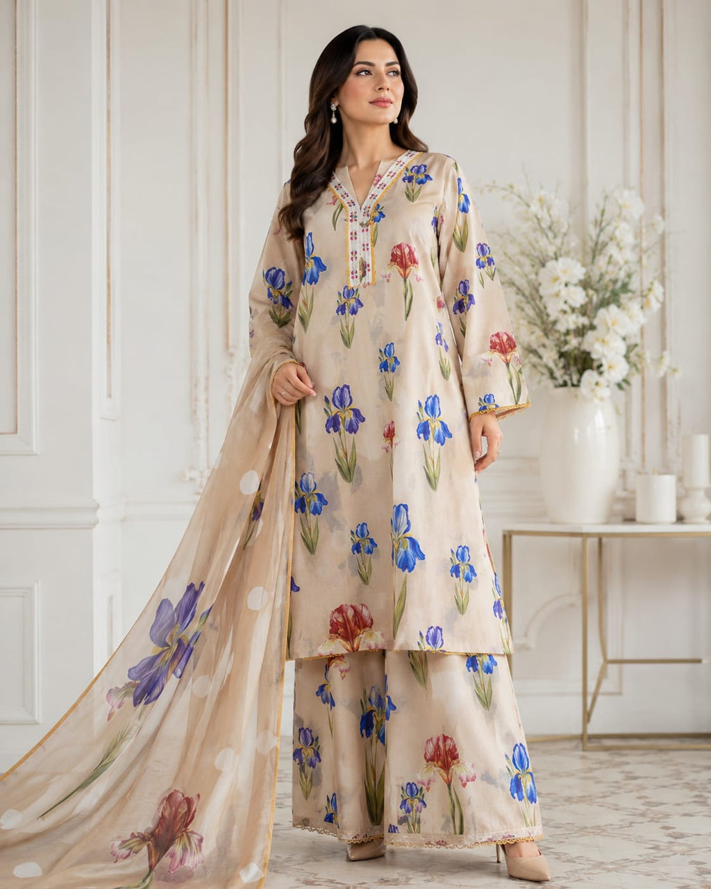 Adan Libas & Limelight Prints Premium Lawn Stitched 3 Piece Suit