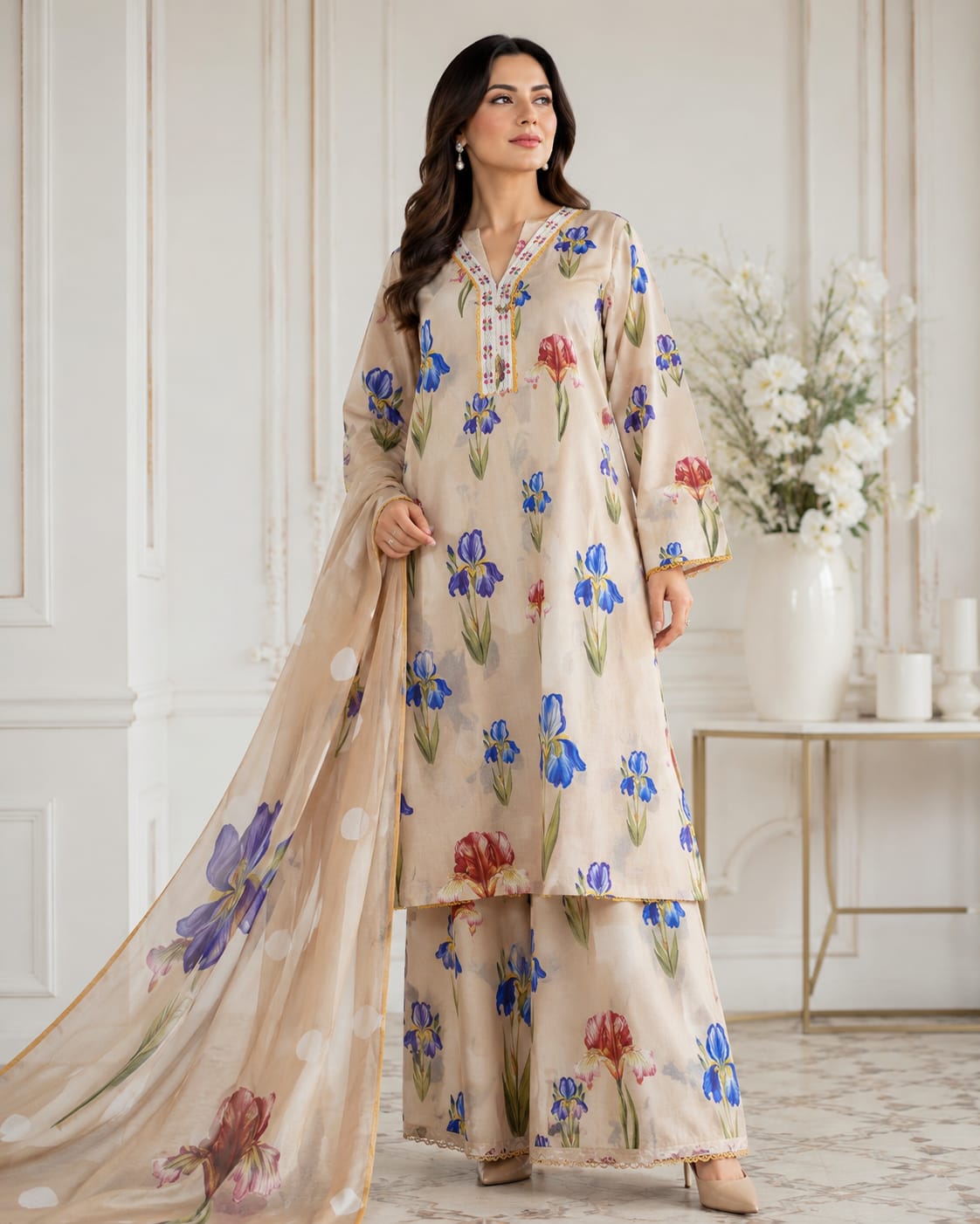 Adan Libas & Limelight Prints Premium Lawn Stitched 3 Piece Suit