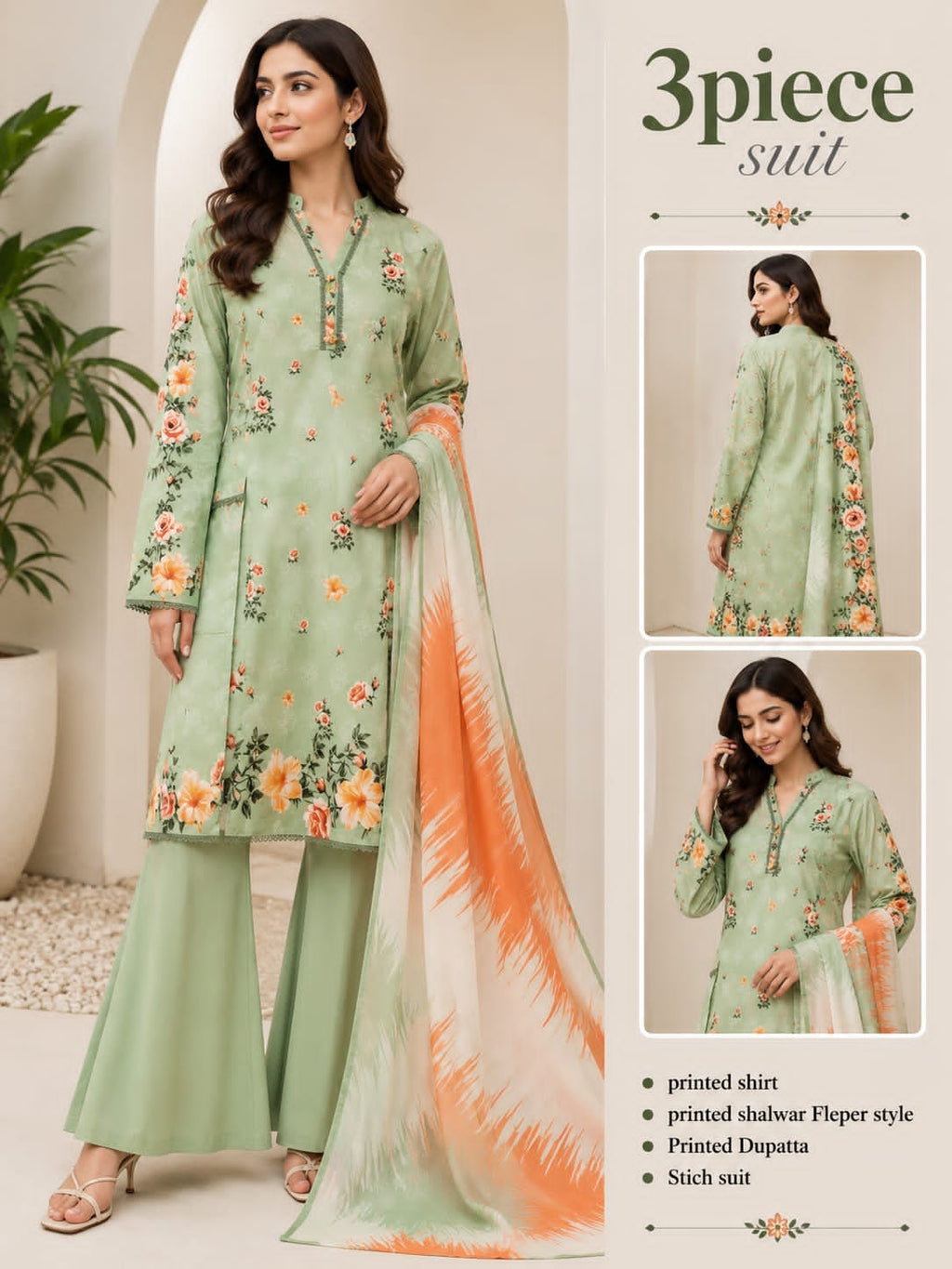 Adan Libas & Limelight Prints Premium Lawn Stitched 3 Piece Suit