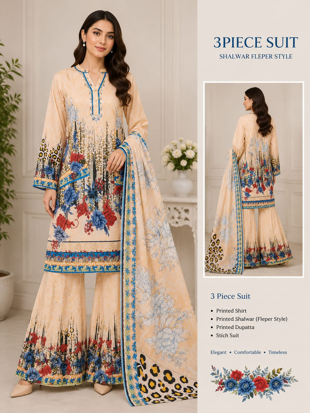 Adan Libas & Limelight Prints Premium Lawn Stitched 3 Piece Suit