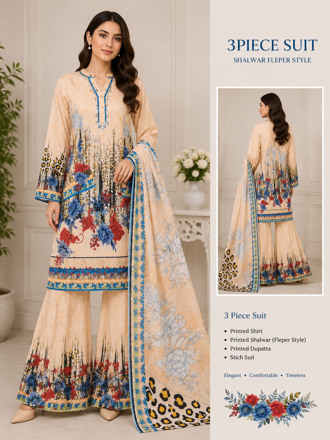 Adan Libas & Limelight Prints Premium Lawn Stitched 3 Piece Suit
