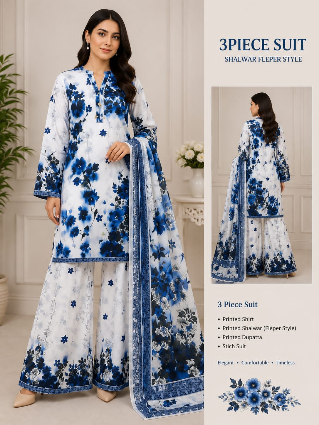 Adan Libas & Limelight Prints Premium Lawn Stitched 3 Piece Suit