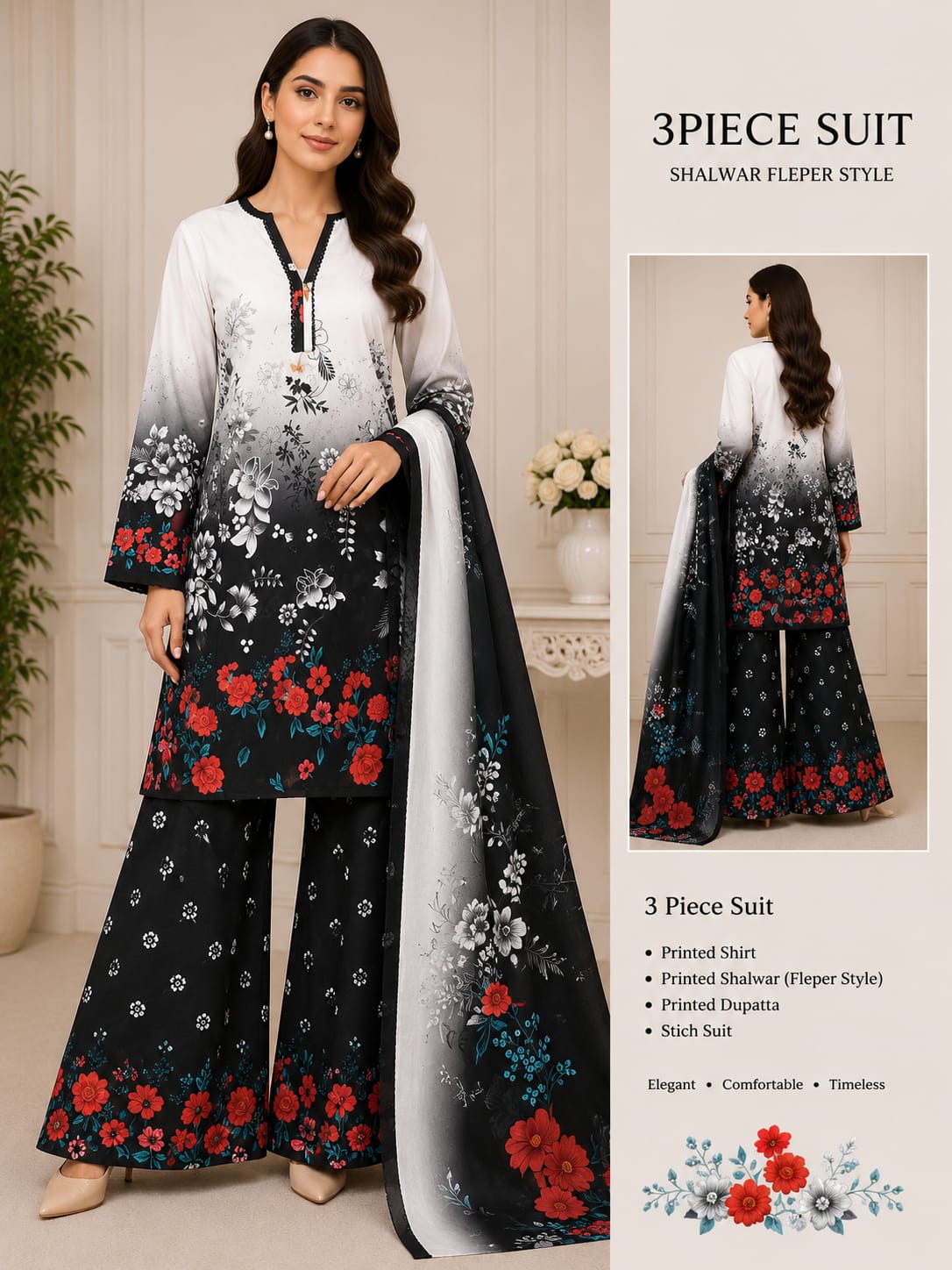 Adan Libas & Limelight Prints Premium Lawn Stitched 3 Piece Suit