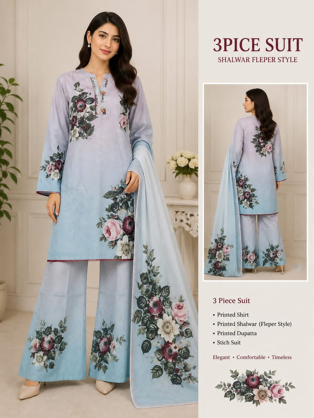 Adan Libas & Limelight Prints Premium Lawn Stitched 3 Piece Suit