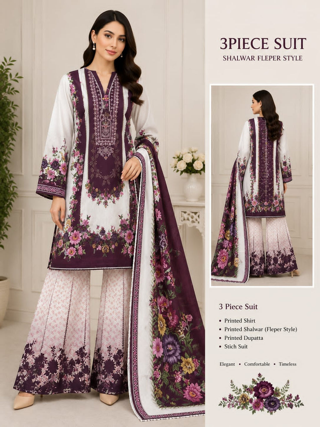 Adan Libas & Limelight Prints Premium Lawn Stitched 3 Piece Suit