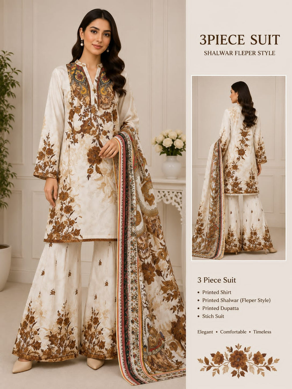 Adan Libas & Limelight Prints Premium Lawn Stitched 3 Piece Suit