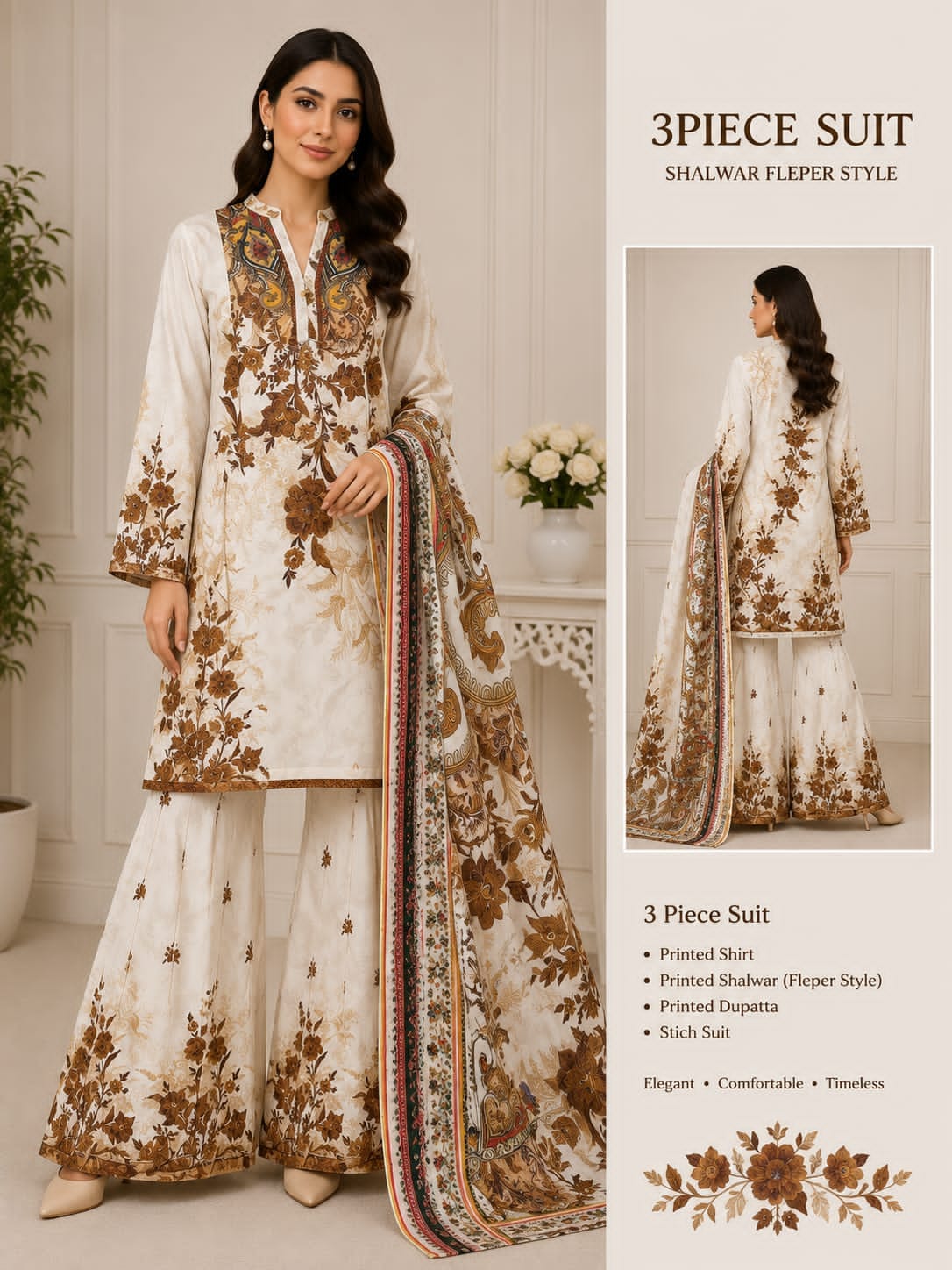Adan Libas & Limelight Prints Premium Lawn Stitched 3 Piece Suit