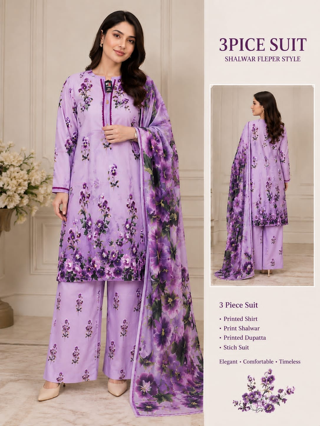 Adan Libas & Limelight Prints Premium Lawn Stitched 3 Piece Suit