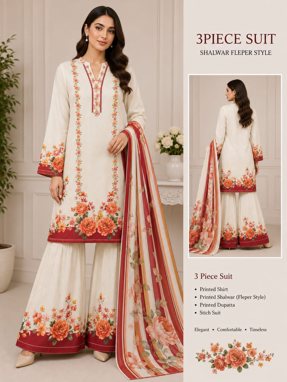 Adan Libas & Limelight Prints Premium Lawn Stitched 3 Piece Suit