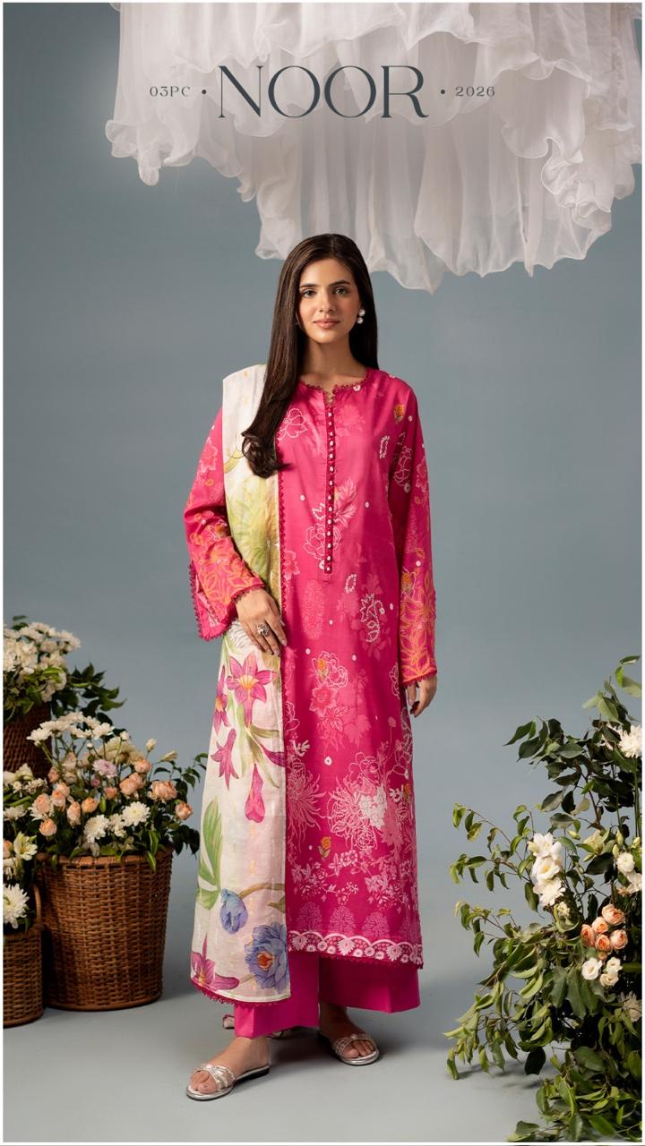 NOOR by Gull Jee – AMAYA | Faya | Midnight Pop 3 Piece Lawn Collection