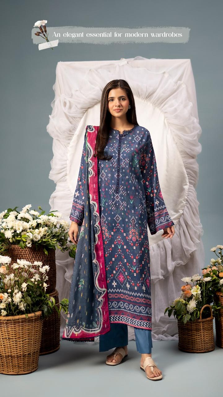 NOOR by Gull Jee – AMAYA | Faya | Midnight Pop 3 Piece Lawn Collection