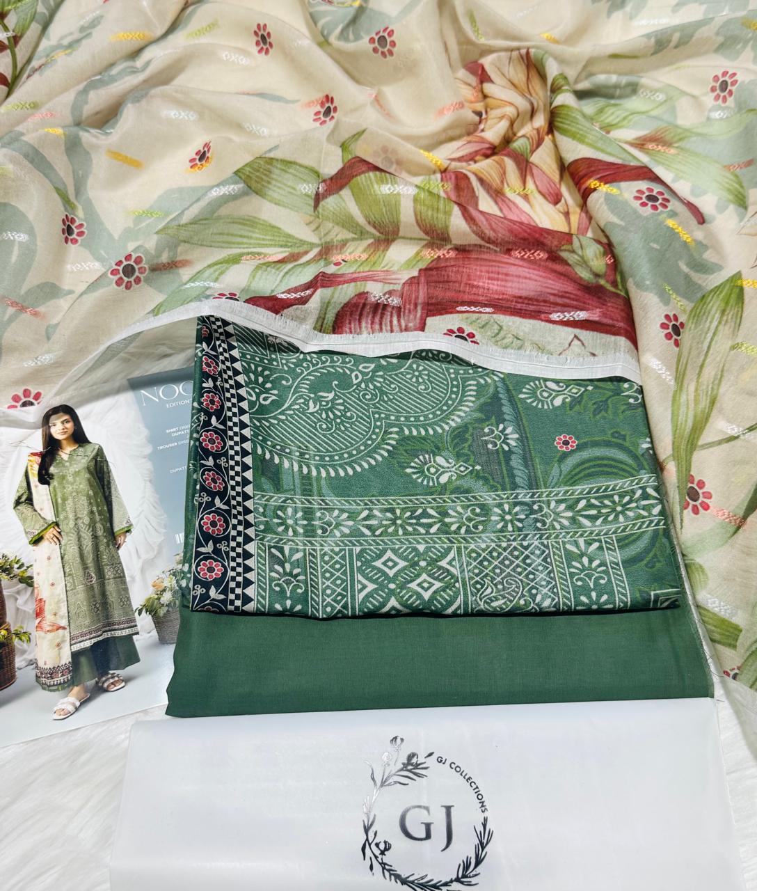 NOOR by Gull Jee – AMAYA | Faya | Midnight Pop 3 Piece Lawn Collection