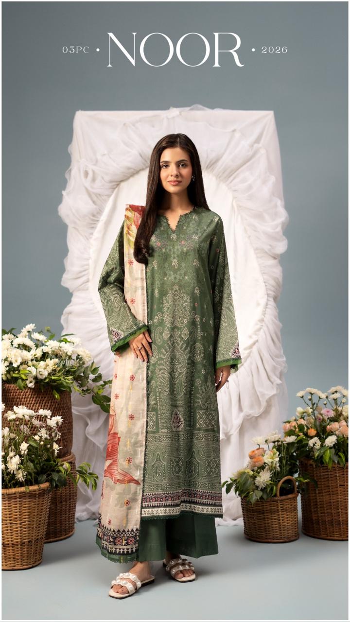 NOOR by Gull Jee – AMAYA | Faya | Midnight Pop 3 Piece Lawn Collection