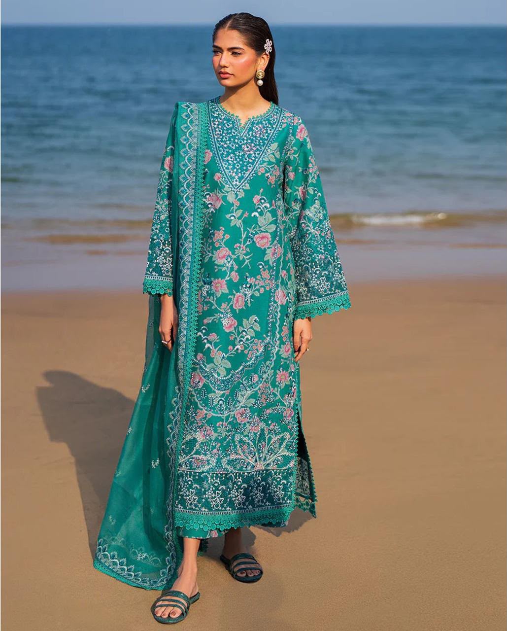 Hussain Rehar 5272 Premium Airjet Lawn 2 Piece Embroidered Suit – Free Delivery