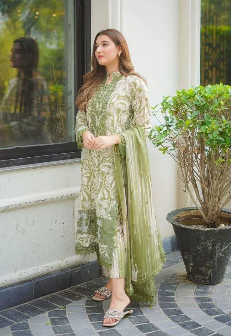 Hussain Rehar 5272 Premium Airjet Lawn 2 Piece Embroidered Suit – Free Delivery
