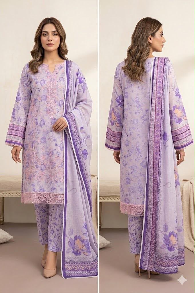 Hussain Rehar 5272 Premium Airjet Lawn 2 Piece Embroidered Suit – Free Delivery
