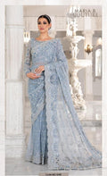 Maria B Exclusive Master Blaster Premium Heavy Embroidered Net Saree with Adda Work
