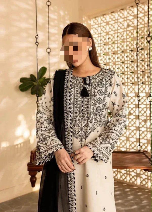 Baroque Premium Air-Jet Lawn Embroidered 3 Piece Suit with Bember Chiffon Dupatta