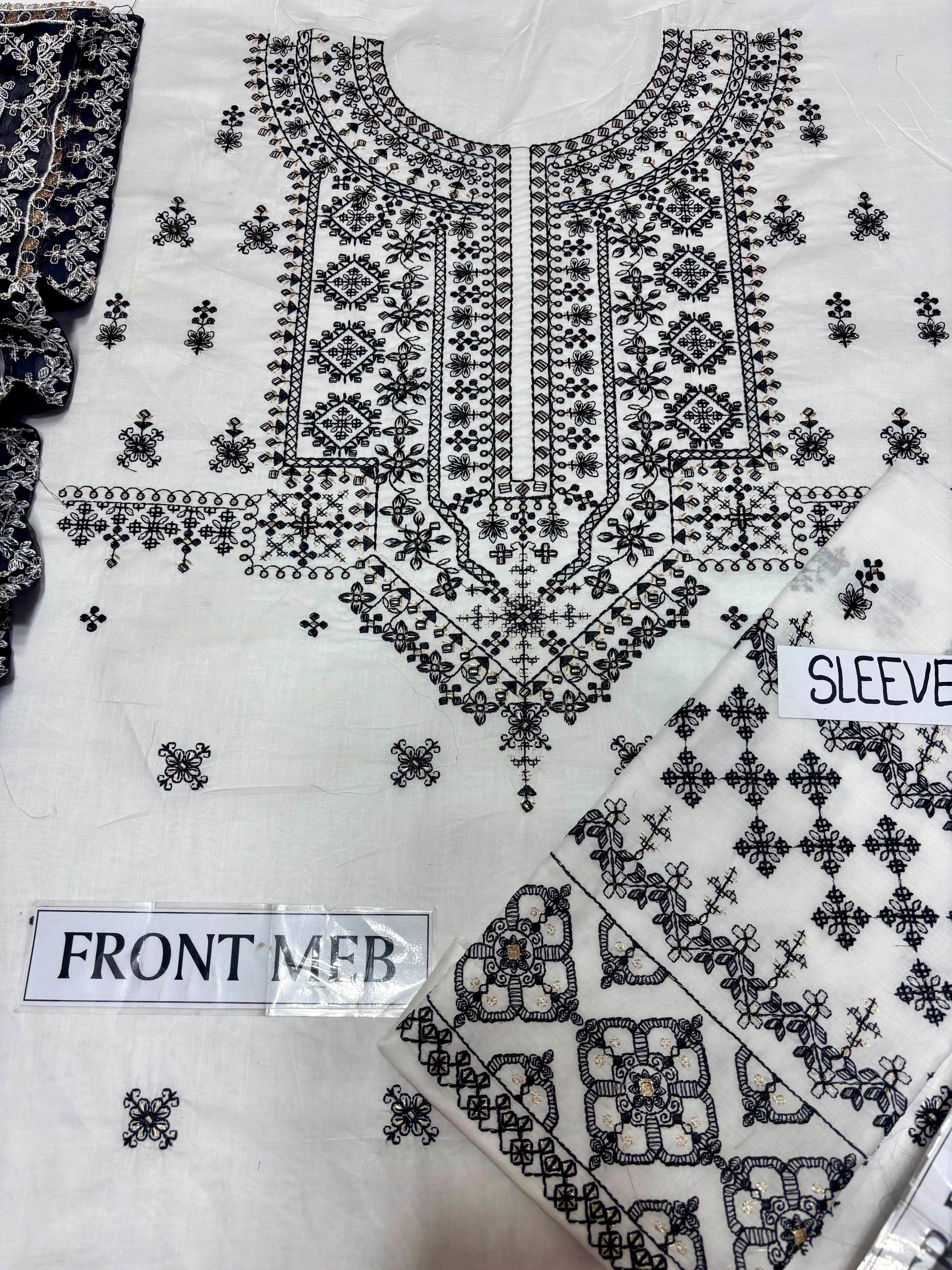 Baroque Premium Air-Jet Lawn Embroidered 3 Piece Suit with Bember Chiffon Dupatta