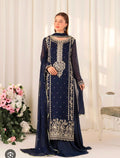 LAAM Luxury Chiffon Embroidered 3 Piece Suit with Ready to Wear Chiffon Dupatta