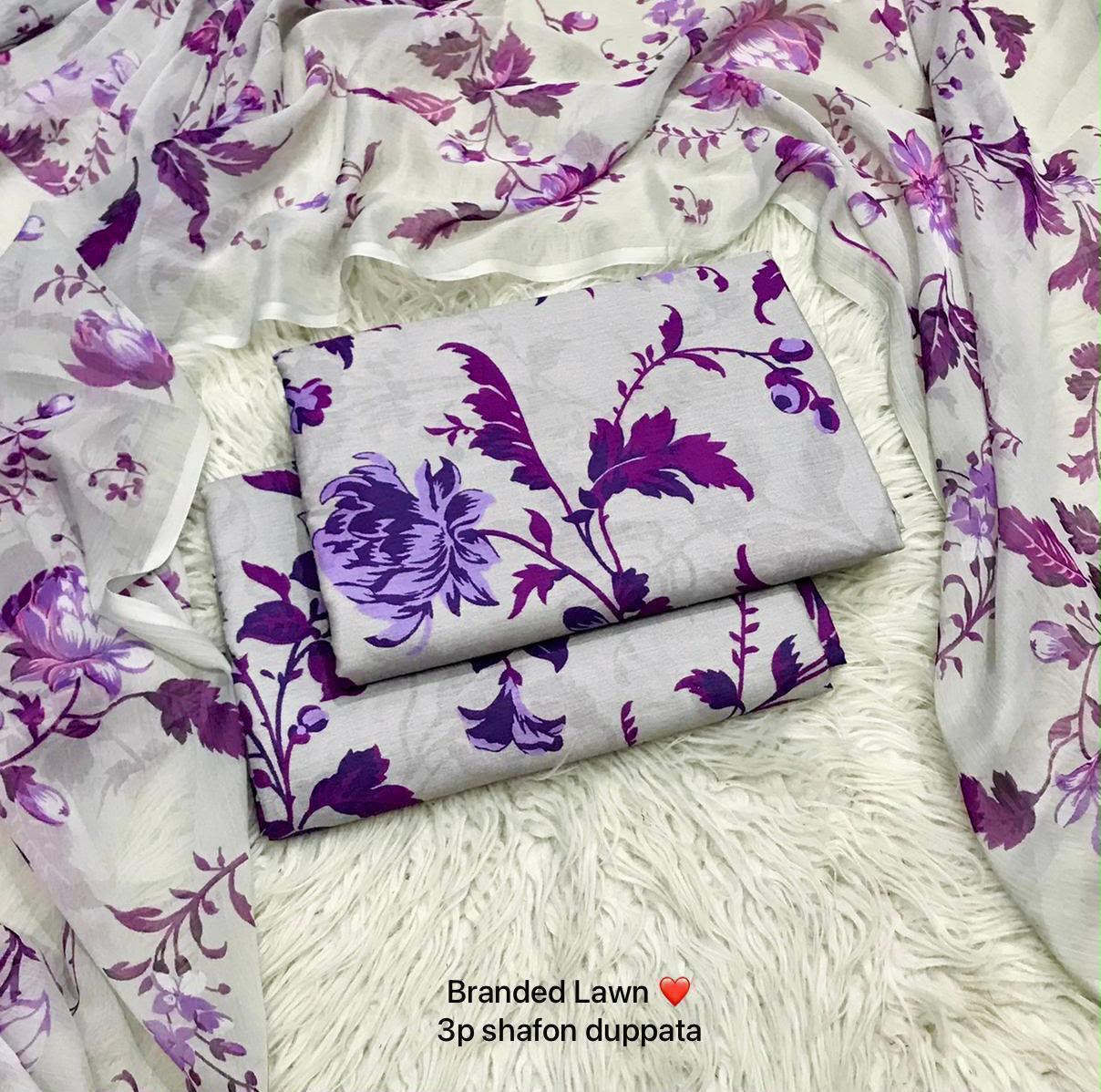 Maria B Inspired Digital Printed Lawn 3 Piece Unstitched Suit