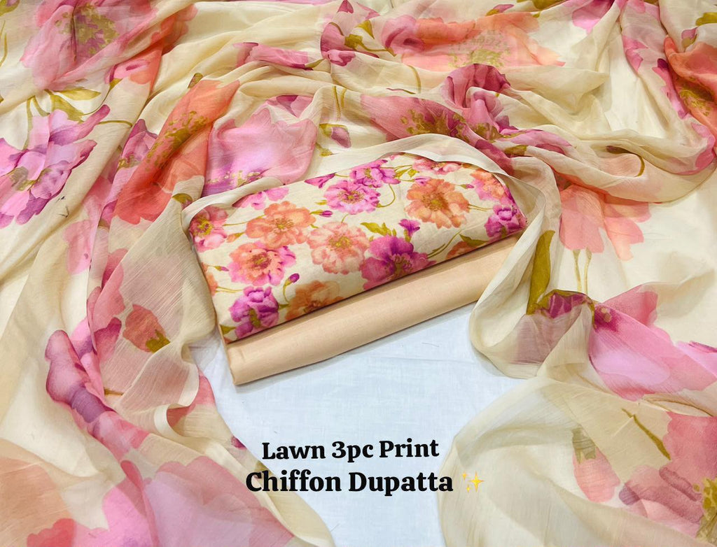Maria B Inspired Digital Printed Lawn 3 Piece Unstitched Suit