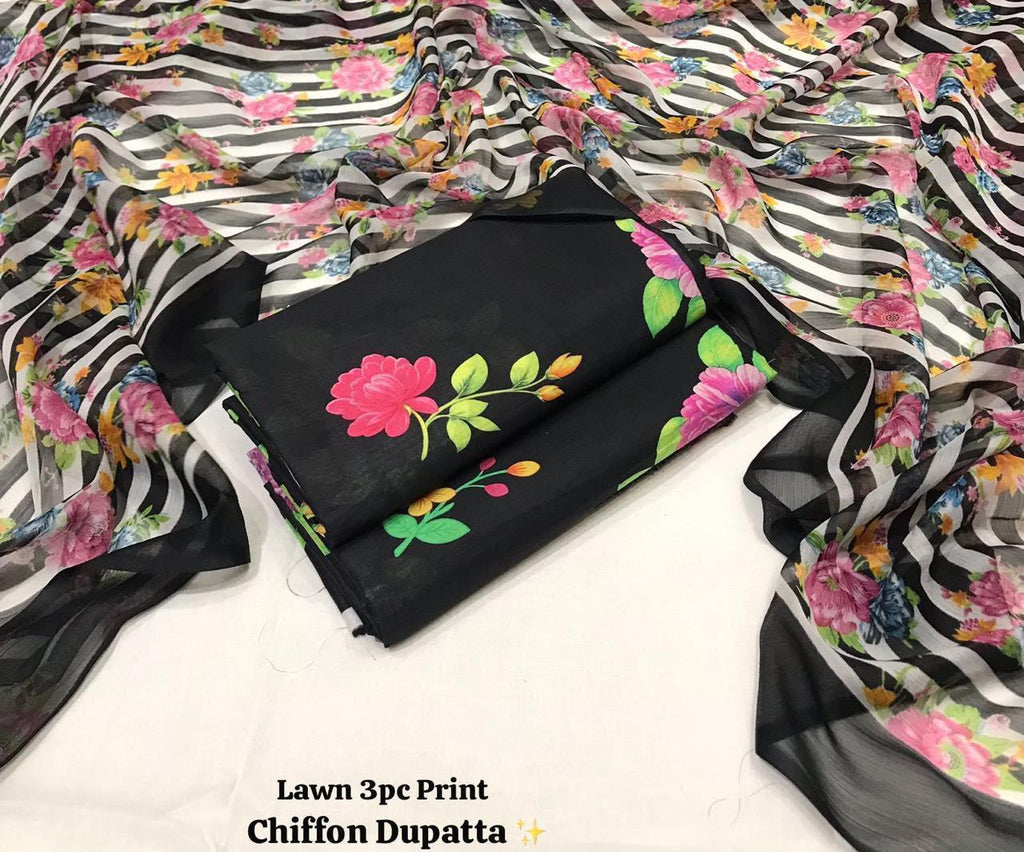 Maria B Inspired Digital Printed Lawn 3 Piece Unstitched Suit