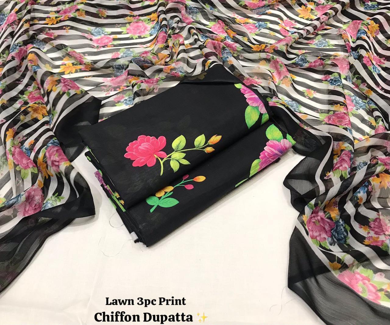 Maria B Inspired Digital Printed Lawn 3 Piece Unstitched Suit