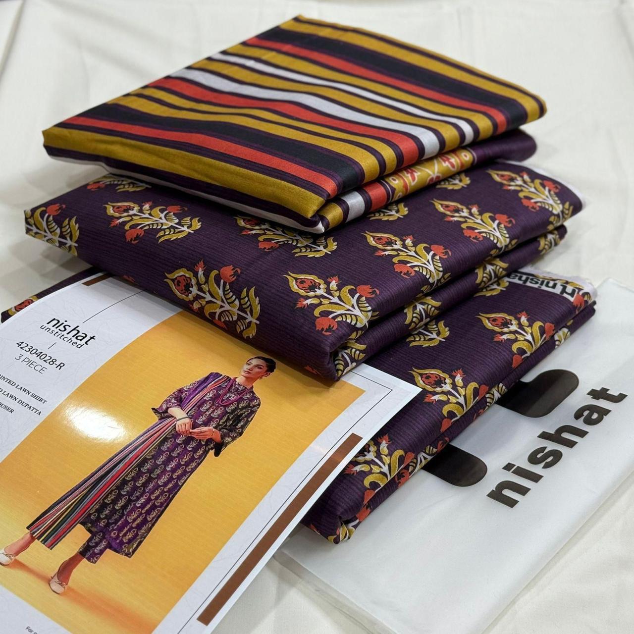 Brand Nishat Printed Lawn 3 Piece Suit – Premium Summer Collection