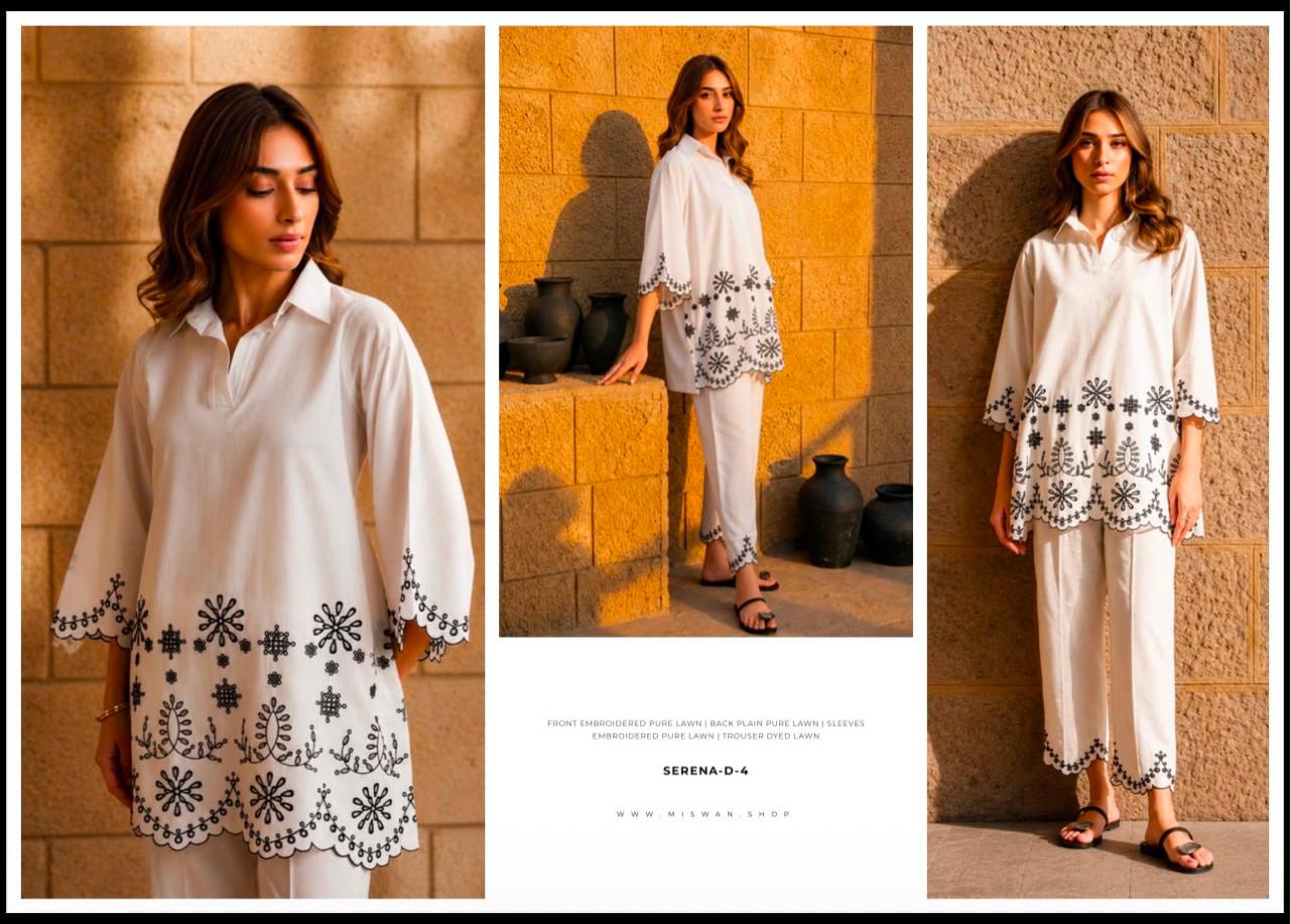 Miswan Embroidered Lawn 2 Piece Unstitched Suit for Women – Premium Summer Collection