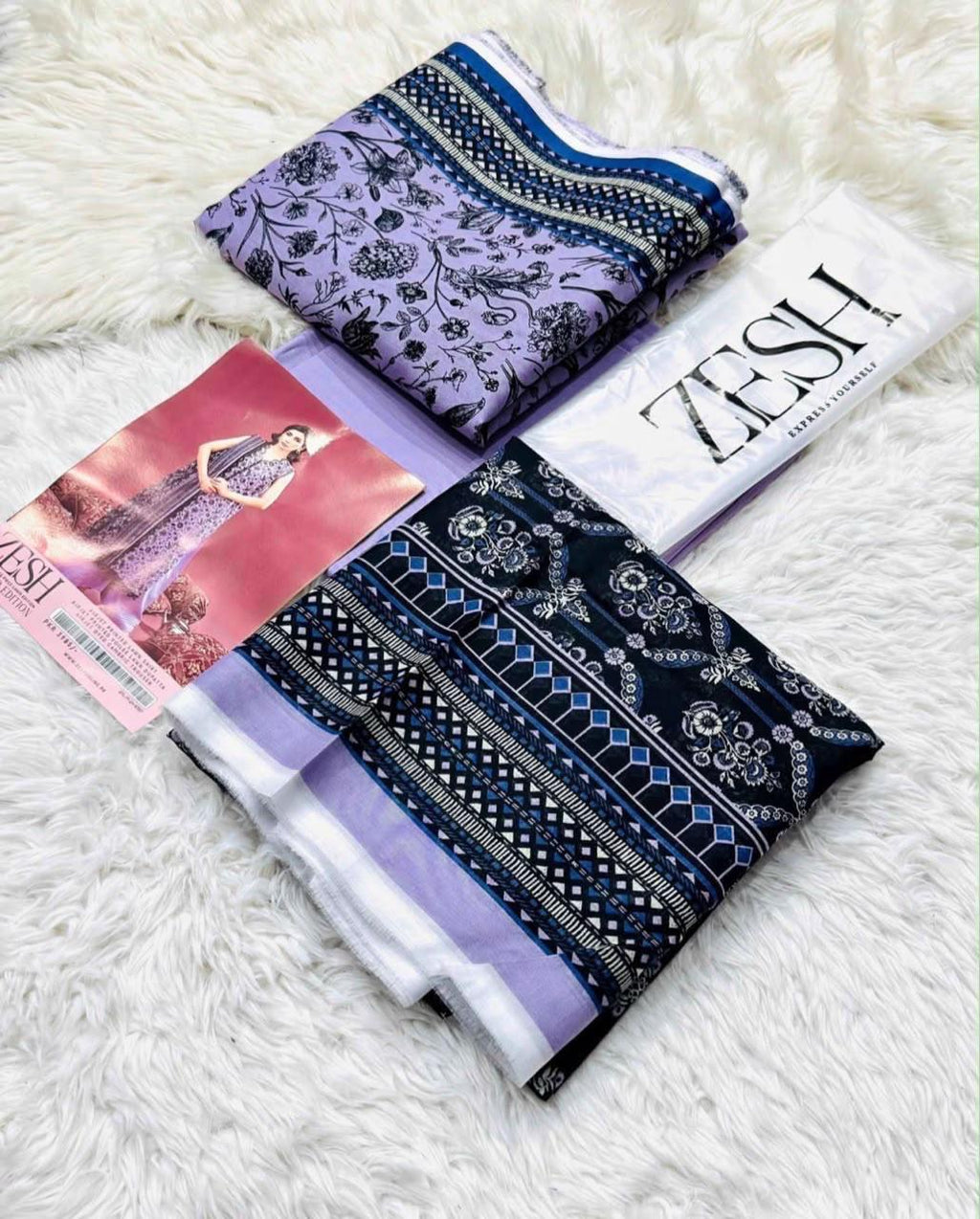 Zesh Safina Printed Lawn 3 Piece Unstitched Suit for Women – Original Summer Collection