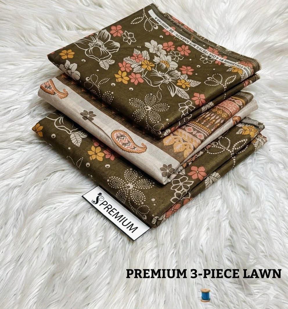 Zesh Safina Printed Lawn 3 Piece Unstitched Suit for Women – Original Summer Collection