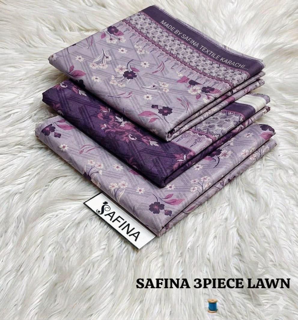 Zesh Safina Printed Lawn 3 Piece Unstitched Suit for Women – Original Summer Collection