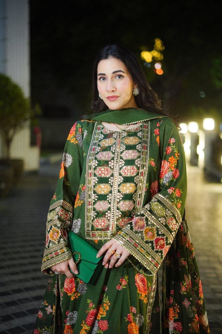 Aneela Silk Collection 2026 – 3 Piece Unstitched Embroidered Silk Suit for Women