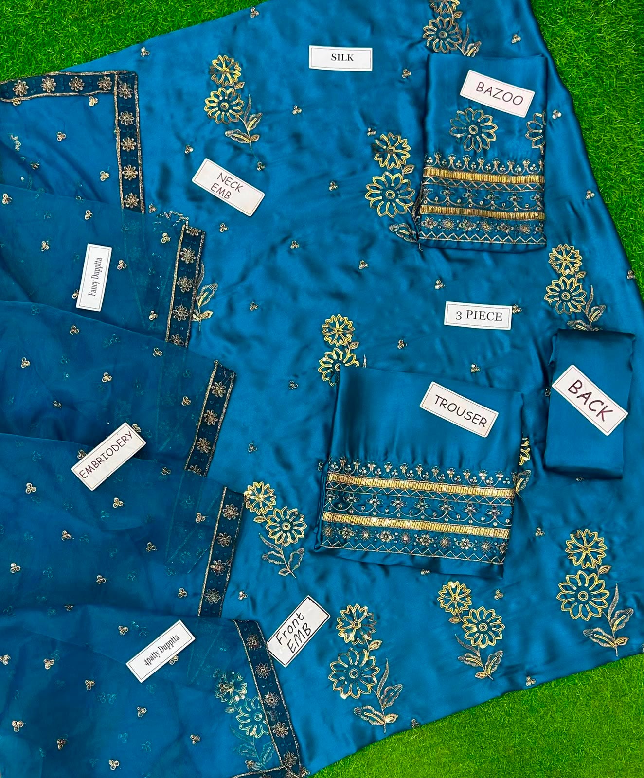 Laam Silk Collection 2026 – 3 Piece Unstitched Embroidered Silk Suit for Women