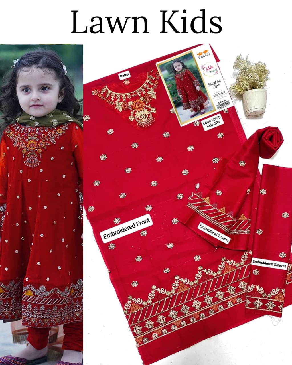Maria.B Kids 2PC Premium Air-Jet Lawn Embroidered Suit