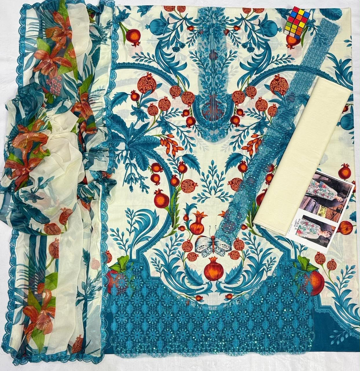 Luxury Embroidery Patches Suit – Ready to Wear Chiffon Dupatta