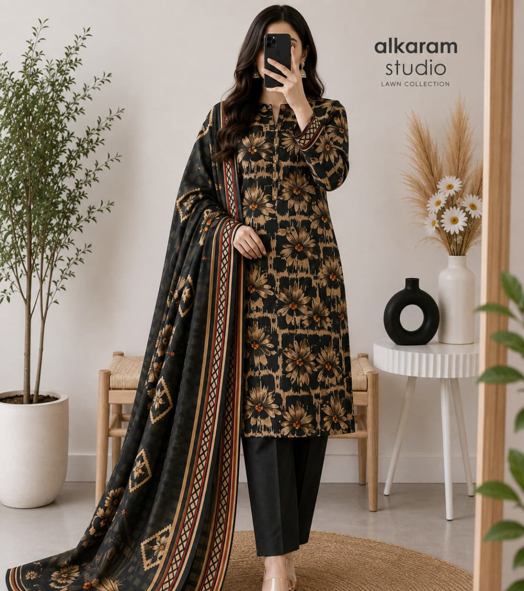 2026 Lawn Collection – Digital Printed 3PC Air-Jet Lawn Suit