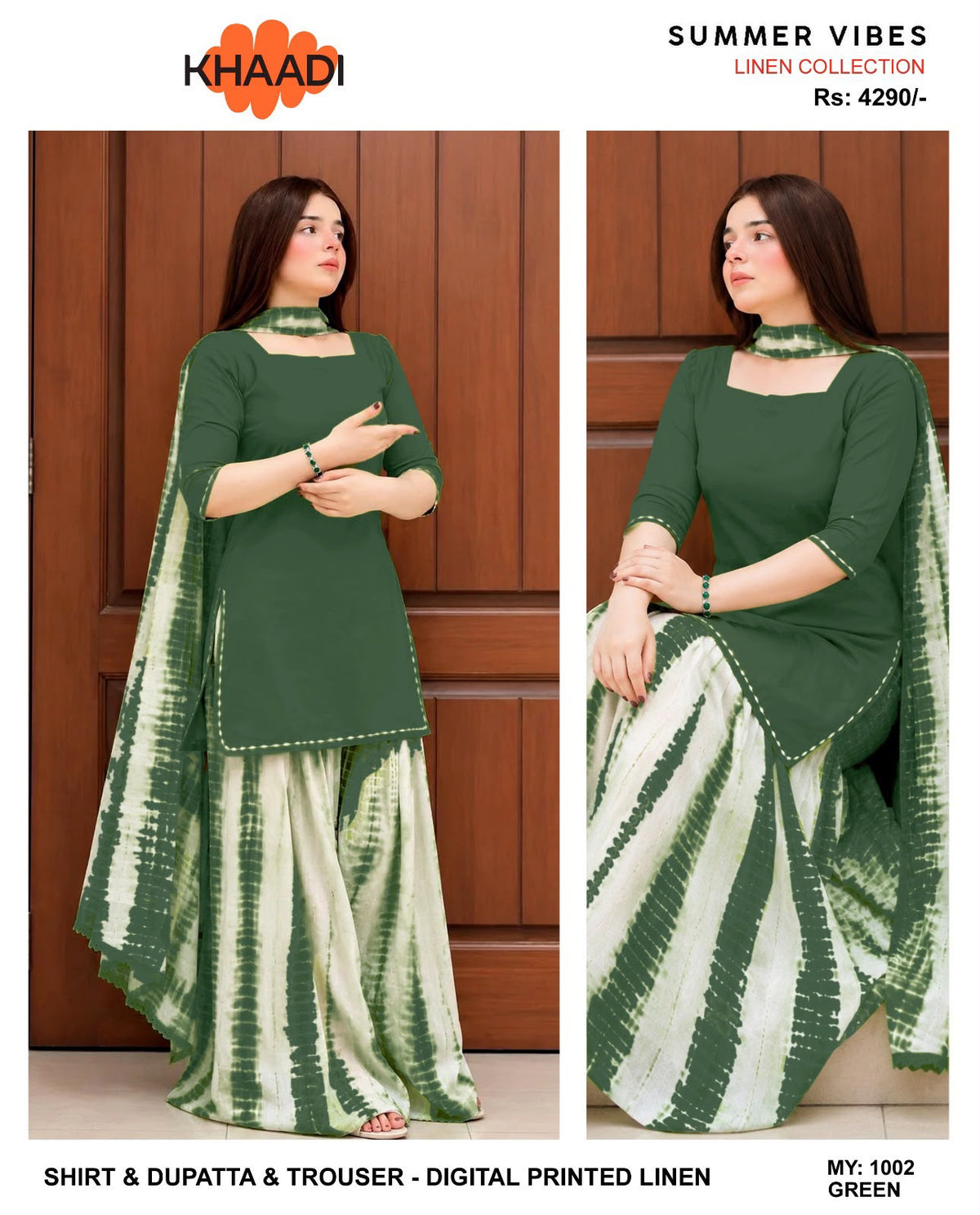 Linen Collection 2026 – Digital Printed Unstitched Suit