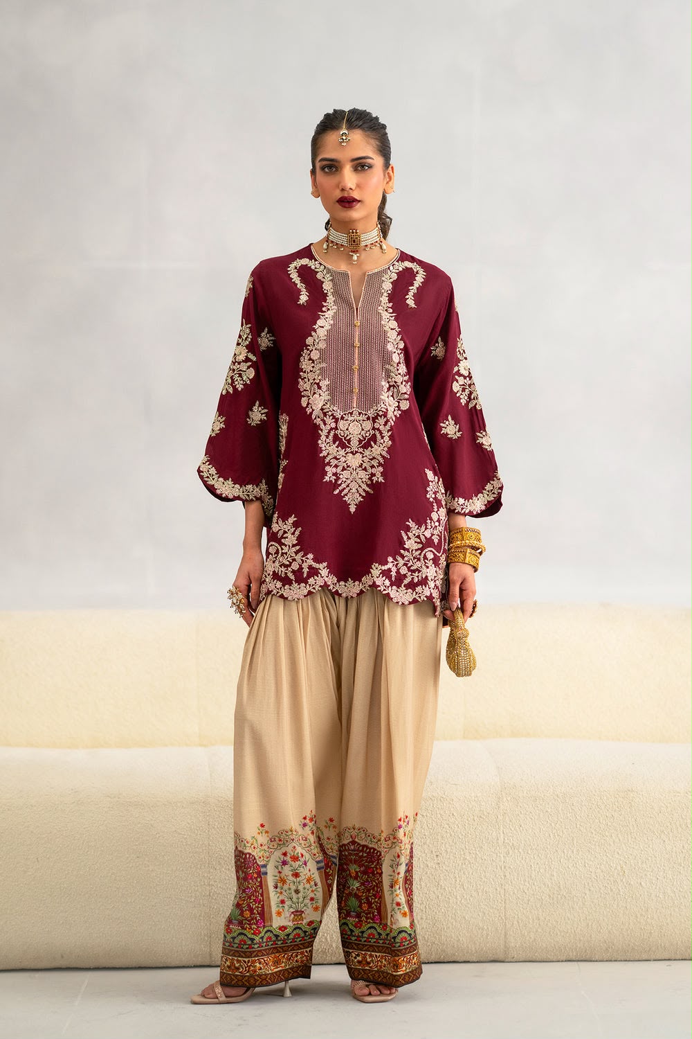 Ethnic Silk Collection 2026 – 3PC Embroidered Unstitched Silk Suit