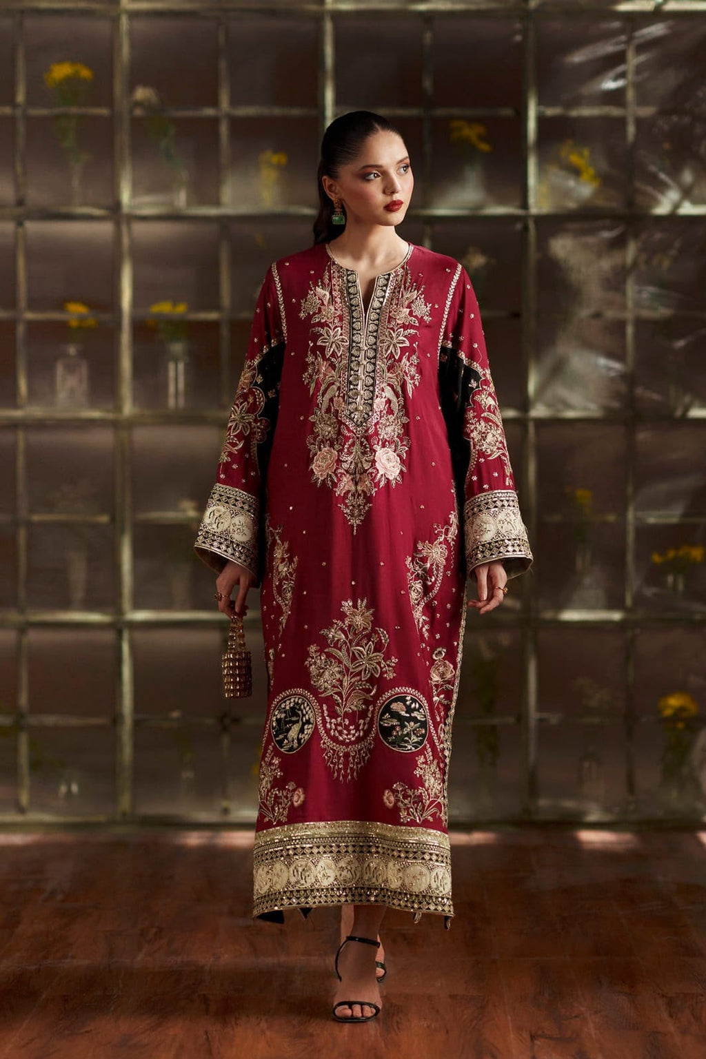 Ethnic Silk Collection 2026 – 3PC Heavy Embroidered Unstitched Suit