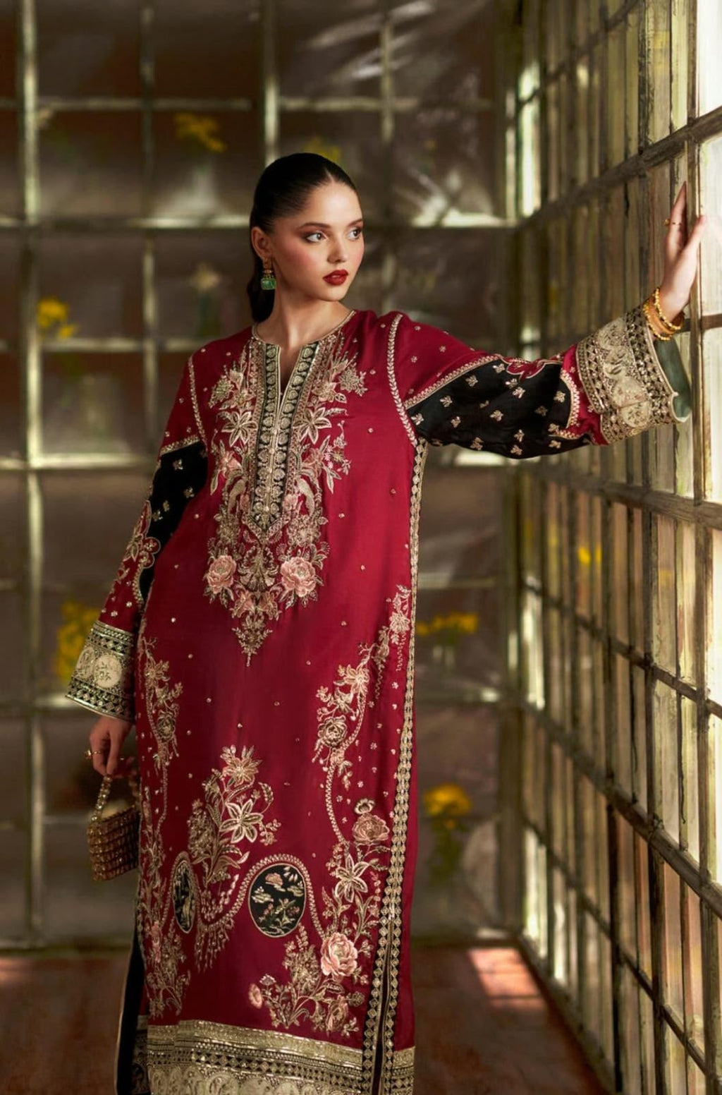 Ethnic Silk Collection 2026 – 3PC Heavy Embroidered Unstitched Suit
