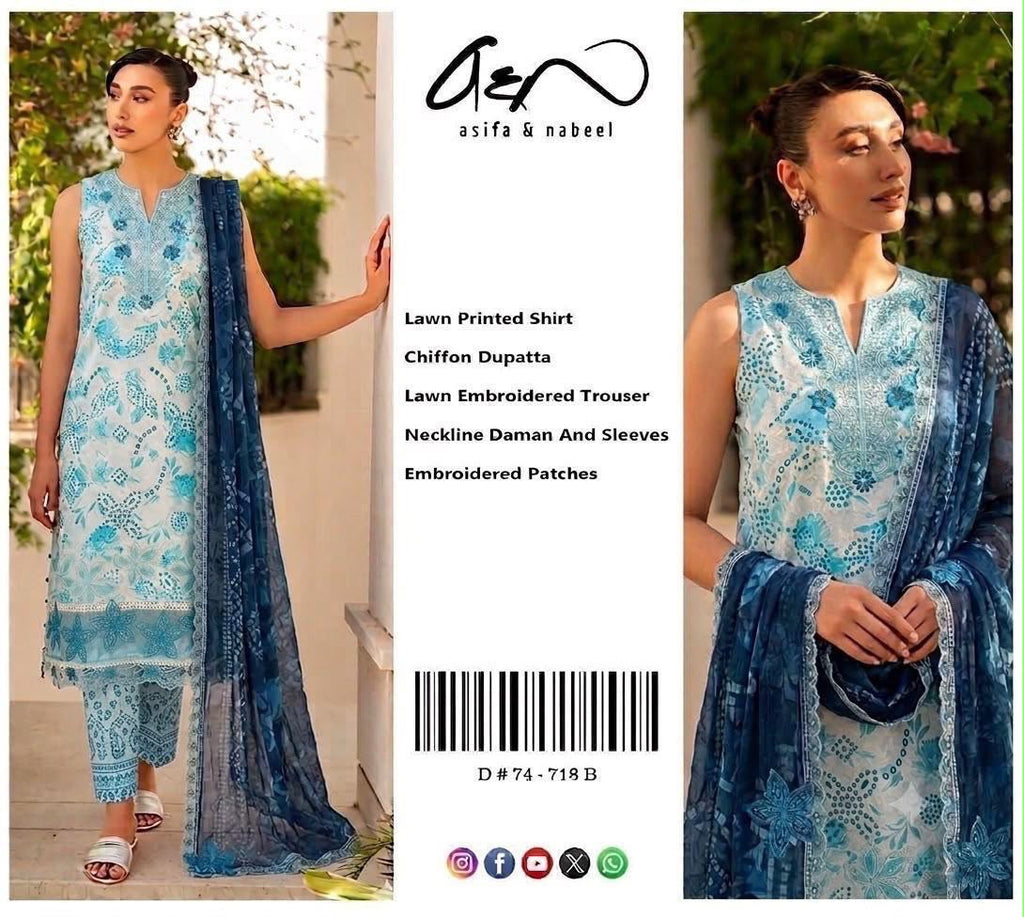 Luxury Embroidery Patches Suit – Ready to Wear Chiffon Dupatta