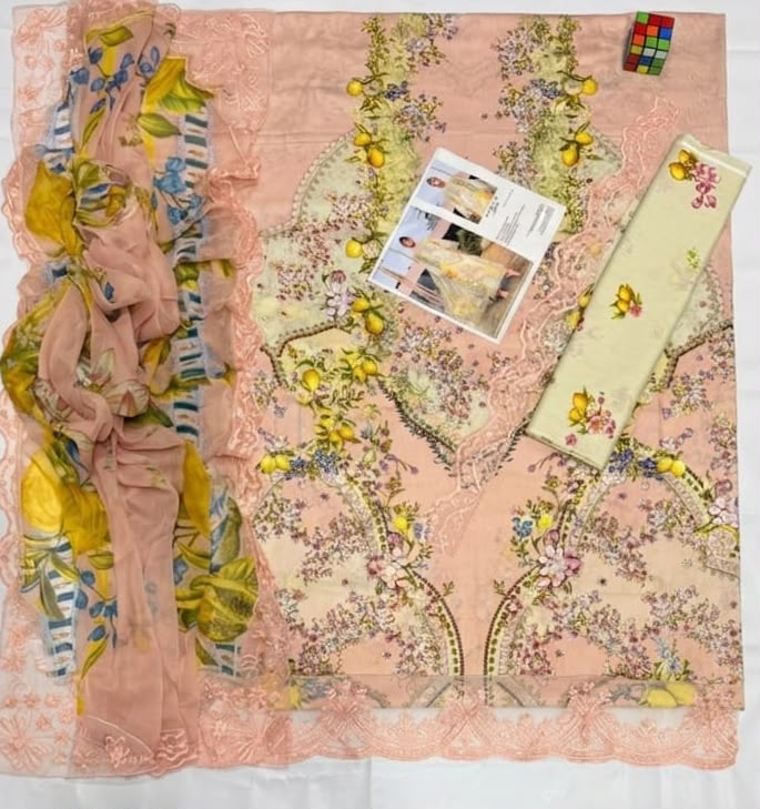 Luxury Embroidery Patches Suit – Ready to Wear Chiffon Dupatta
