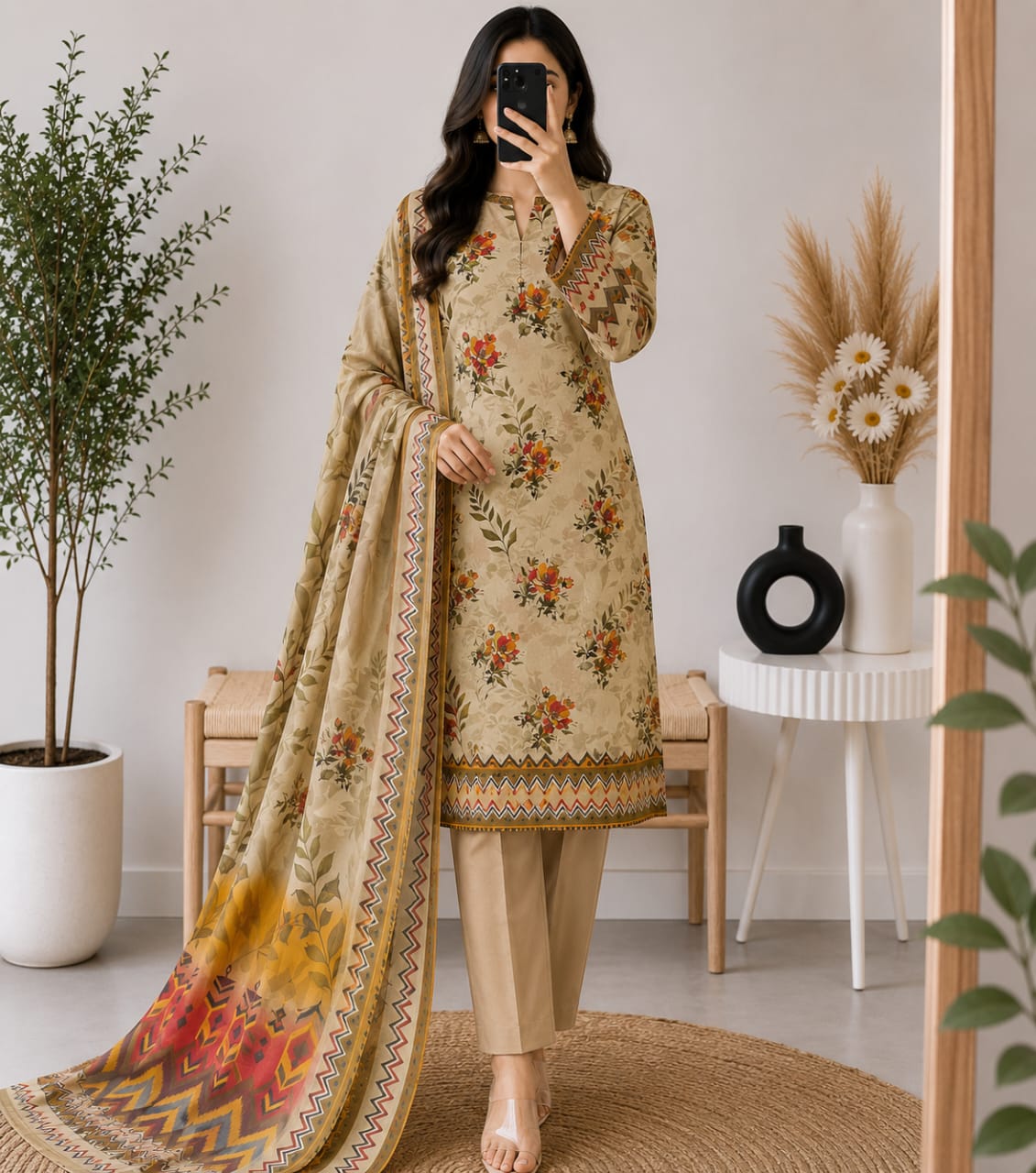 2026 Lawn Collection – Digital Printed 3PC Air-Jet Lawn Suit