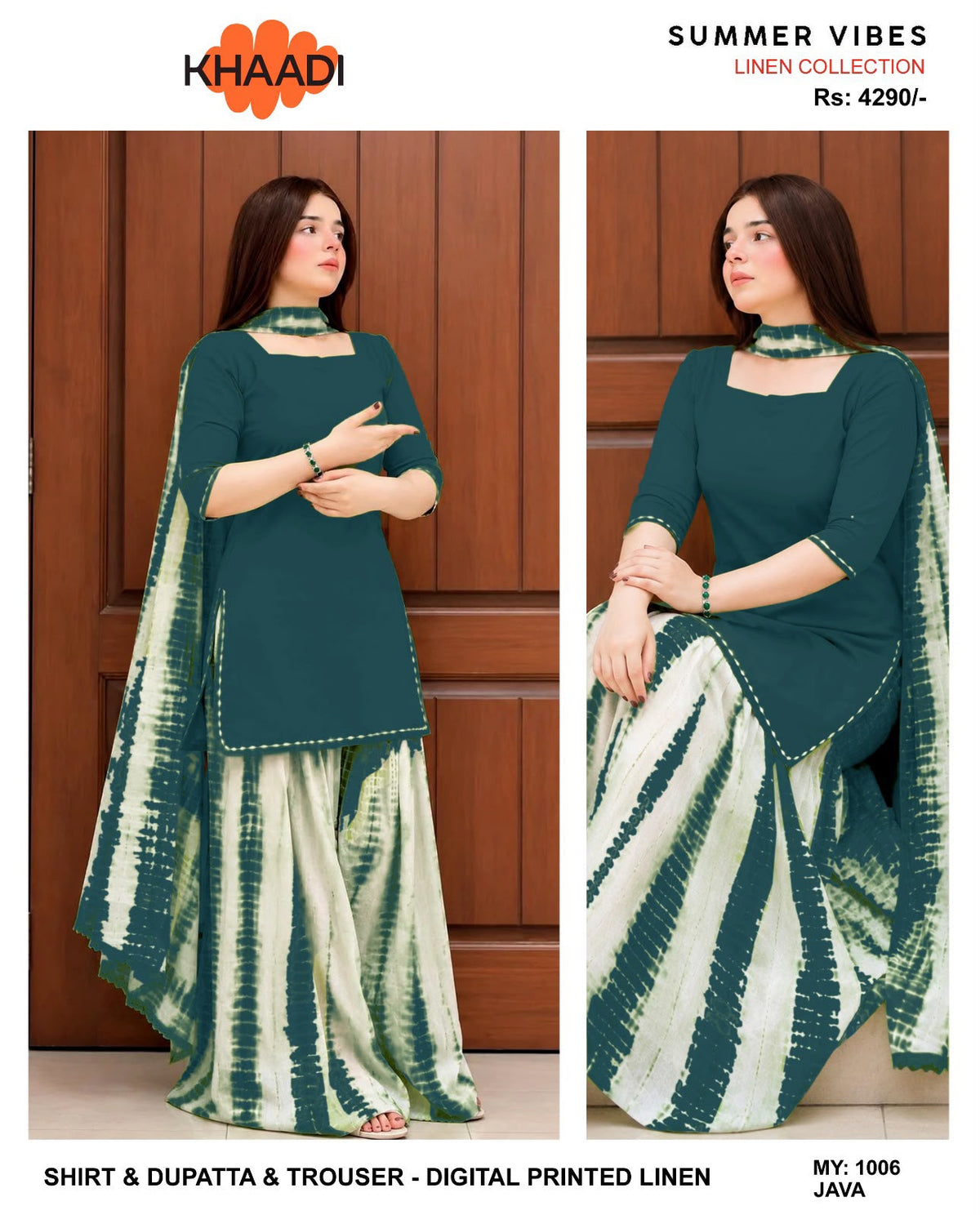 Linen Collection 2026 – Digital Printed Unstitched Suit