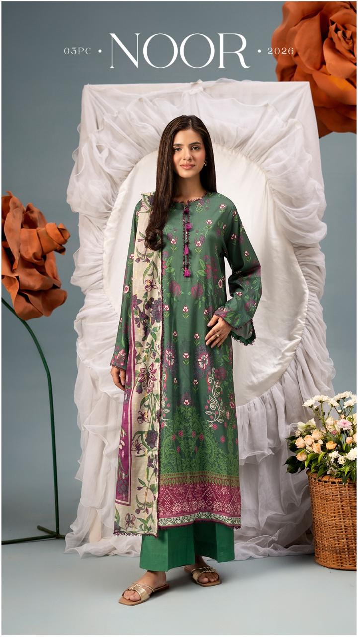 NOOR by Gull Jee – AMAYA | Faya | Midnight Pop 3 Piece Lawn Collection