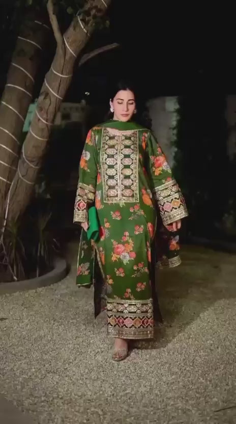 Aneela Silk Collection 2026 – 3 Piece Unstitched Embroidered Silk Suit for Women